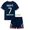 Maillot de Supporter Paris Saint-Germain Kylian Mbappé 7 Domicile 2021-22 Pour Enfant